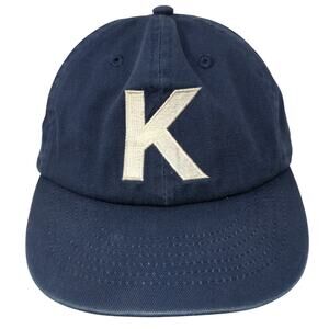 K Logo Slideback Baseball Cap Blue One Size Adjustable Embroidered Newhattan